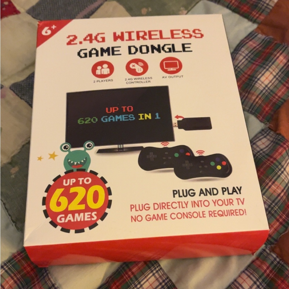 2.4G Wireless Game Dongle with 620 Games - Black